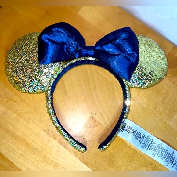 Disney 50th Anniversary Gold and Blue Minnie ears - Picture 1 of 3